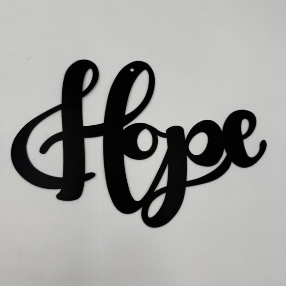 Faith Hope Love 3 Piece Metal Wall Hanging Decor Inspirational Black Letter Sign - Picture 4 of 7
